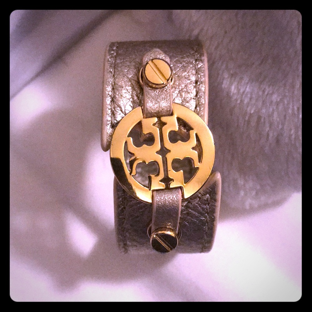 Metallic Silver Tory Burch Bracelet